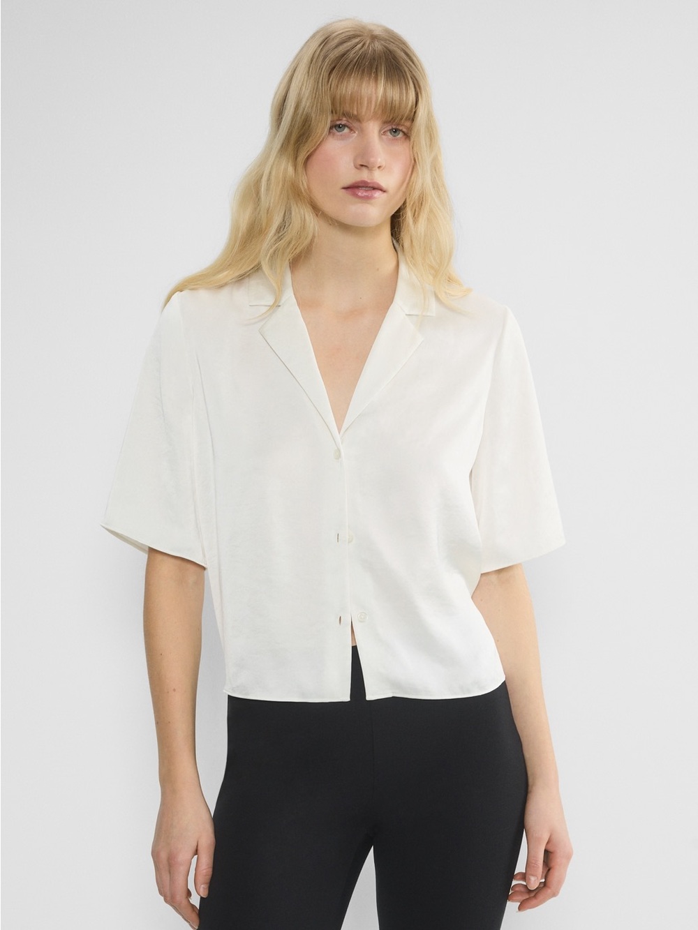 Aritzia Wilfred Beso Satin Shirt - Light Birch